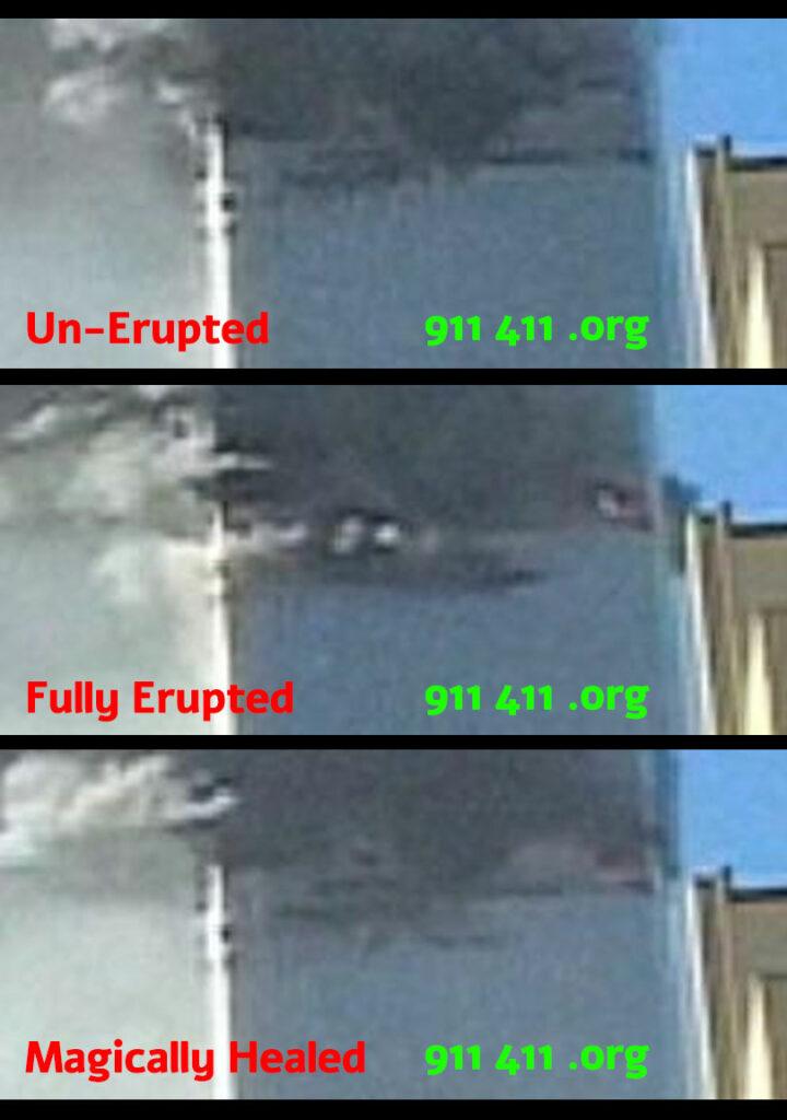 Proving 911 Holography Video Fakery - WTC Floor Erupts Then Unerupts